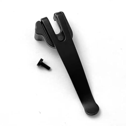 Tiefer Taschenclip aus Edelstahl für 91 mm für Schweizer Taschenmesser, kompakt, einfache Befestigung, diskret, für den täglichen Gebrauch, Schwarz