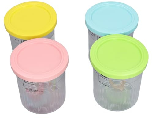 LDAUYZLING 4 pièces pot de stockage de nourriture pour bébé 701-800ml conteneurs de stockage de crème glacée tasses de remplacement de stockage de crème pour les enfants