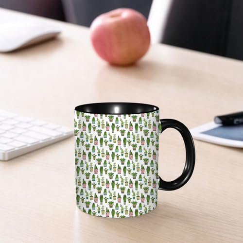 EMCLKS Mug en céramique, 330ml, tasse à thé, tasse cafe, tasse drole, cadeau drole, cadeau homme, mug cafe, Décoration cactus, jolies plantes succulentes colorées et cactus