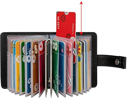 KELEKELE Porta Carte di Credito Uomo Donna Portafoglio Carte di Credito 40 Card Slot (Nero)