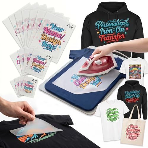 RAV3 Personalised Iron on Transfers for T Shirts- Add Any Text or Design- Pack of 2, A4