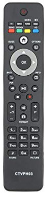 Common TV CTVPH03 Mando a Distancia Universal para Control Remoto de televisores Philips, sin configuración, ergonómico