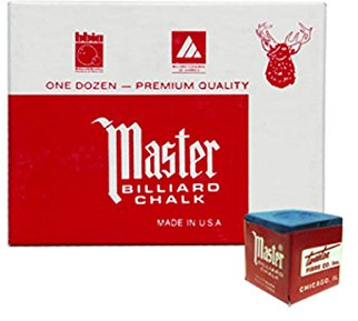 Master Billiards/Pool Cue Chalk Box, 12 Cubes