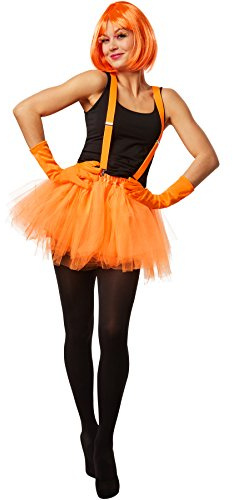 dressforfun Tutu mit Gummizug und Satinunterrock | inkl. verstellbaren Hosenträgern und Satinhandschuhe