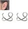 HOMEYU® 925 Sterling Silber Doppel Ohr Manschette und Criss Cross Ohr Manschetten Kein Piercing Fake Knorpel Ohrring