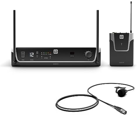 LD Systems U305 BPL - Funksystem mit Sender/Empfänger, Bodypack und Lavalier Mikrofon, 584-608 MHz, schwarz