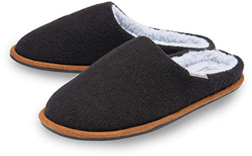 Dunlop Mens Slippers Slip On Mule Comfy Fur Lined Felt Memory Foam Machine Washable Sizes 7-12