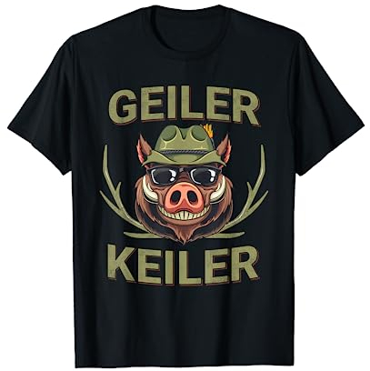 Geiler Keiler Wildschwein Jäger Jagd Wald T-Shirt