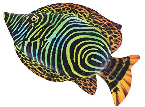 DOITOOL Fisch Skulptur Deko Metall Fisch Wanddekoration 3D H?ngende figur Wandskulptur Wandkunst Skulpturen Nautische für Garten Terrasse Veranda Wand Grün Statue Skulptur