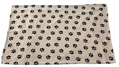 Dehner Lieblinge Hunde- und Katzendecke Weary, ca. 150 x 100 cm, Fleece, beige/schwarz