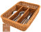 myHomeBody Rectangle Wicker Utensil Holder, Cutlery Organizer for Kitchen Organization, Utensil Drawer Organizer Kitchen Accessories, Resin Wicker 1 pc, Light Brown