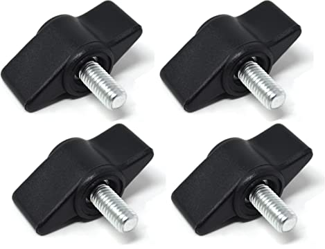 Design61 4X Flügelschraube Kunststoff mit Gewindebolzen Stahl M5 x 10 mm