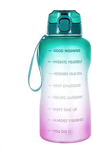 Grande Bouteille D'eau De Motivation De 1Gal Avec Paille Amovible-Cruche D'eau De Sport De Fitness Étanche Sans BPA Avec Marqueur De Temps,Cruche D'eau En Plastique De Qualité Alimentaire D,1gal
