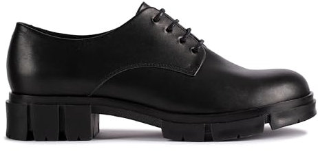 Clarks Teala - Zapatos de Piel con Cordones en Color Negro, Talla 4, Black, 37 EU