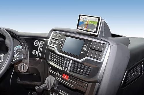 KUDA Handyhalterung passend für Iveco Stralis Hi-Way, Iveco Stralis XP HiWay, Iveco S-Way AS, Iveco X-Way AS - Telefonkonsole für Smartphones, Handys, Navi und mehr – Echtlederkonsole, schwarz, 5040