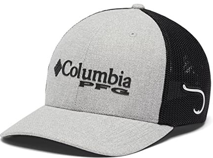 Columbia Unisex-Erwachsene PFG Logo Mesh Ball Cap Verschluss, Cool Grey Heather/Black, S-M