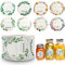 500 Stück Etiketten Selbstklebend Aufkleber Marmeladenglas Beschriftbar, 4cm Rund Blumen Klebeetiketten, Marmelade Haushaltsetiketten, für Geschenktüten,Gläser,Küche, Geschenk (B)