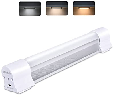 LETOUR Tubo de luz LED magnético para gabinete, 4000 lúmenes, 5200 mAh, 3 colores, atenuación continua, linterna de camping, recargable por