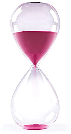 Sablier coloré et tendance, sablier Biloba en verre inspiré 3 min/5 min/15 min/30 min/45 min/60 min pour la maison, le bureau