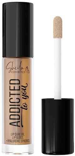 Sheila Cosmetics Addicted To You Lip Care Oil Lipgloss con Acido Ialuronico | Made in Italy (01 Honey)