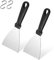Herogo Lot de 2 spatules pour barbecue en acier inoxydable avec poignée en plastique pour barbecue, steak, cuisine, pour griller la viande de teppanyaki, nettoyer la poêle à griller, passe au