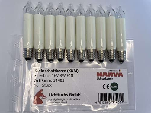 Lichtfuchs GmbH Kleinschaftkerze Minischaftkerze 16V 3W 10 Stück Narva