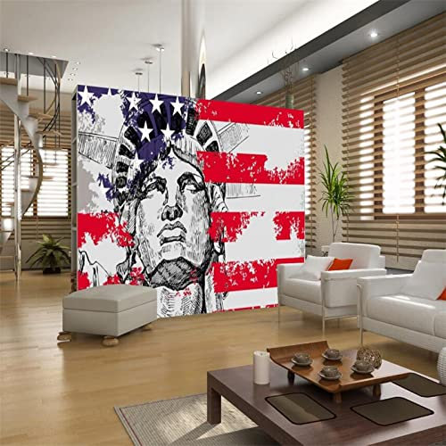 Mode New York Statue De La Liberté Papier Peint Mural 3D Ktv Bar Café Restaurant Salon Décoratif Mural Papier Murale Papier Peint 3D Salle de séjour Chambre à coucher séjour Mural enfant-200cm×140cm