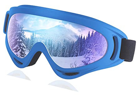 Pwsap Gafas de Esquí OTG, Máscara Gafas Esqui Snowboard Anti-Niebla 100% Protección UV, Unisex Moto Snowmobile Ski Goggles, Eyewear Deportes Compatible con Casco, para Hombres Mujeres Adultos Jóvenes
