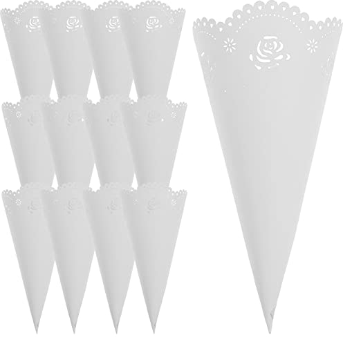 Operitacx Lebensmittel Deko Taufe 20Pcs Blütenbl? Hohl Blumenpapierkegel Sü?igkeiten Geschenkboxen Hochzeitsfeiern Vorr?te für Blütenblume (?) Candybar Spitztüten Papier