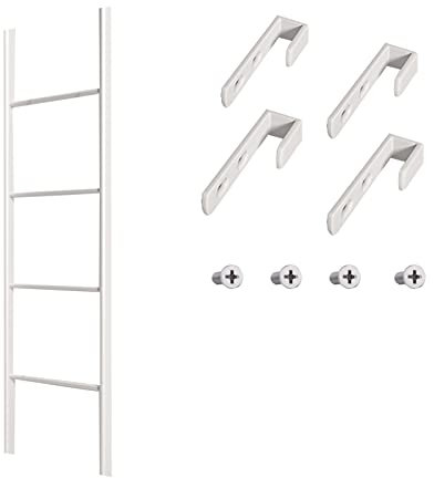 Etagenbett Leiter Hängende Wohnwagen-Etagenleiter, Verstellbare Haken Etagenbettleiter, Dachboden-Trittleiter aus Eisen Für Wohnmobile aus Metall, Schwere Ersatz-Bettleitern (Color : White, Size : 4