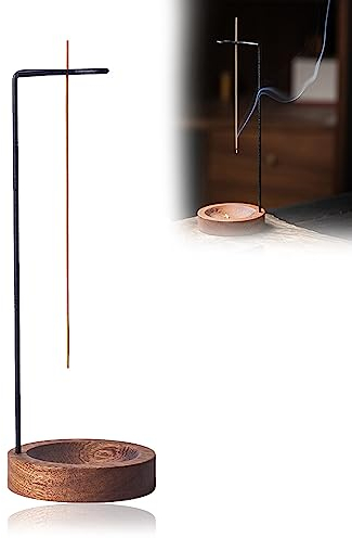 Räucherstäbchen Halter, Hölzerne Räucherstäbchen Halter für Aschefänger, Handgefertigte Räucherstäbchen Halterung Modernes Design mit Kegel Spule für Zen, Yoga, Mediation, Heimbüro-Dekoration