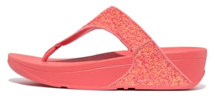 Fitflop Women's Lulu Glitter Toe-Thongs Sandal, Rosy Coral, 5 UK