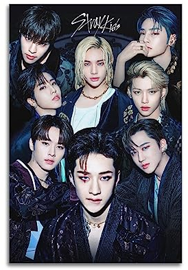 NOHF Stray Kids Poster, Kpop-Poster, koreanisches Pop-Gruppen-Poster, Wandkunstdruck, Retro, ästhetische Raumdekoration, Gemälde, Leinwandposter für Zuhause und Büro, Dekorationen, 30 x 45 cm,