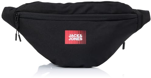JACK & JONES Herren JACCRIS BUMBAG Bauchtasche 12257305 ,Black/Detail:true Red ,Einheitsgröße