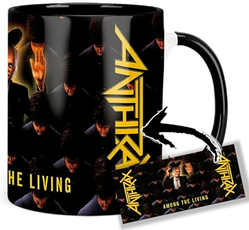 Anthrax Among The Living Tasse Innen & Henkel Schwarz Keramikbecher Mug