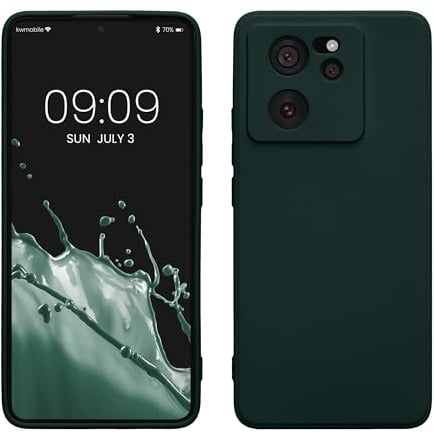 kwmobile Slim Case kompatibel mit Xiaomi 13T / 13T Pro Hülle - Handyhülle aus Silikon in Moosgrün