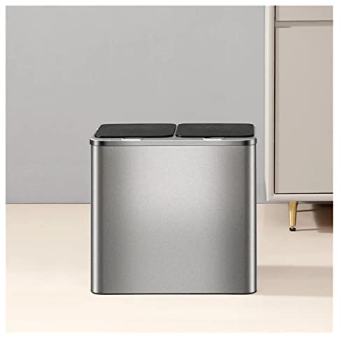 TEmkin Cubo de basura de cocina inteligente, papelera de reciclaje, doble grande, separación de ropa seca y húmeda, almacenamiento automático de cocina
