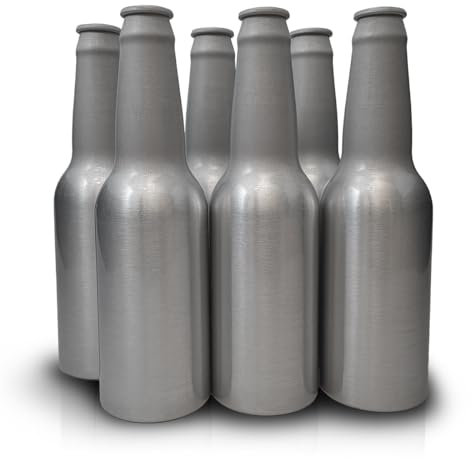 Aluminium Flaschen 6 Pack - 0,33 zum Basteln, Bemalen, Bier abfüllen, Dekoration, Leicht und Robust