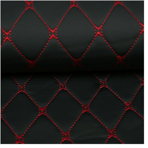 Kunstleder Polsterstoff Gesteppt Kaschiert Meterware Möbelstoff Dekostoff, Schwarz, Für Polstermöbel, Handwerk (Size: 1.4×1m/4.59x3.28ft) (Color: Black 2)