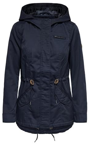 ONLY Damen Übergangsjacke ONLLorca Canvas Parka leichte Jacke mit Kapuze