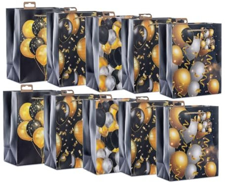 Laro Medium Premium-Line Geschenktaschen Geschenktüten 10-100 Stk Medium Glitter, Anzahl:40, Muster Tüten:Medium Glitter
