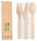FRANZ MENSCH NATUREStar Bio Bestecksets Triple | FSC® 100%, 500 Stück, Einwegbesteck, Holzbesteck bestehend aus Messer, Gabel, Löffel und Serviette für Events & Gastronomie