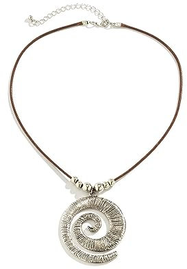 SINLOV Vintage Starfish Choker Necklaces Brown Leather Rope Conch Necklace Handmade Short Pendant Necklaces Jewelry for Women Girls (conch)