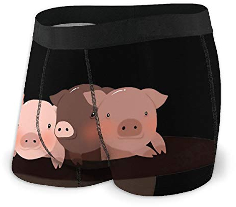 SJOAOAA Boxer Classics Four Cute Pig pour homme, ultra doux, séchage rapide, respirant, sous-vêtement tendance, Noir , M