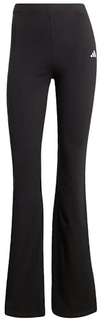 adidas Damen Essentials SMALL Logo Flared Leggings, Black/White, M