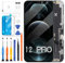 Pantalla LCD OLED para iPhone 12/12 Pro (no LCD], 6.1 pulgadas [Full HD] [COF] para iPhone 12 Pro/12 Pantalla LCD táctil digitalizador Asamblea con herramientas (negro)