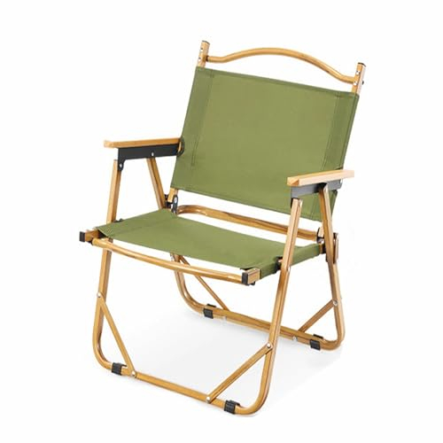 HYPIQQ Garten-Klappstuhl Leichtgewicht Camping-Klappstuhl Mit Hölzernen Armlehnen Perfekt Für Picknicks Mit Freunden,Grün,1