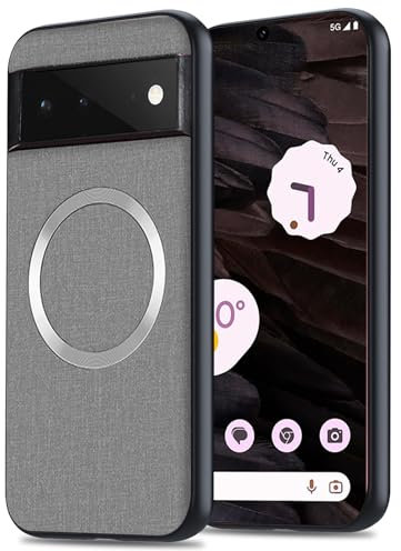 Yhsvie Coque Magnétique Google Pixel 6 Compatible avec MagSafe,Anti-Traces de Doigts Étui Ultra Fine Antichoc Coque TPU Souple Durable Housse Case pour Pixel 6 6.4 Cendre