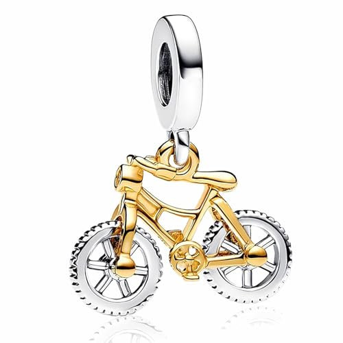 TCZNAF Two-tone Spinning Wheels Bicycle Charms Bead -Anhänger für Europäische Armbänder und Halsketten für Damen