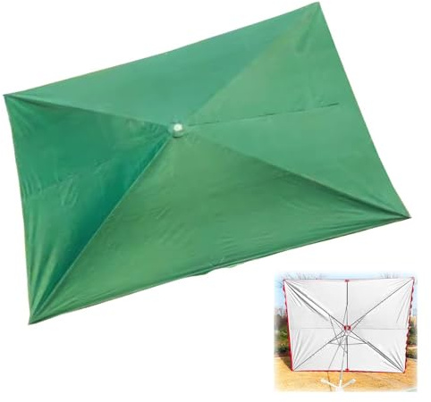 IMUNKT Ersatz-Sonnenschirm-Stoffbezug Rechteckig Terrassenschirm Ersatzbezug 250x200 200x200 300x200cm Garten Marktschirm Ersatz Baldachin 4/6 Streben(Green,200x150cm)